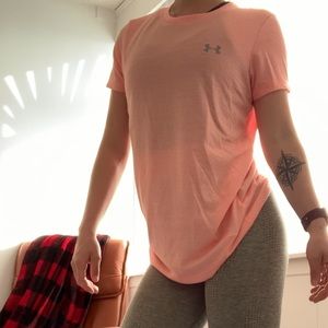 Orange speckled UA T shirt